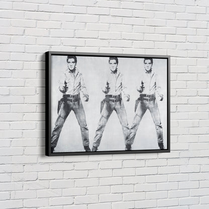 Elvis Presley Poster Triple Black and White Canvas Wall Art Home Decor Framed Art