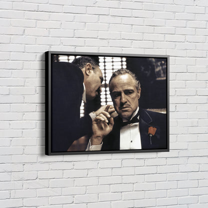 The Godfather Poster Vito Corleone Movie Scene Canvas Wall Art Home Decor Framed Art