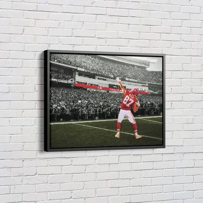 Travis Kelce Celebration Poster Kansas City Chiefs Canvas Wall Art Home Decor Framed Art