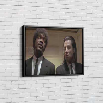 Pulp Fiction Poster Vincent and Jules Movie Canvas Wall Art Home Decor Framed Art