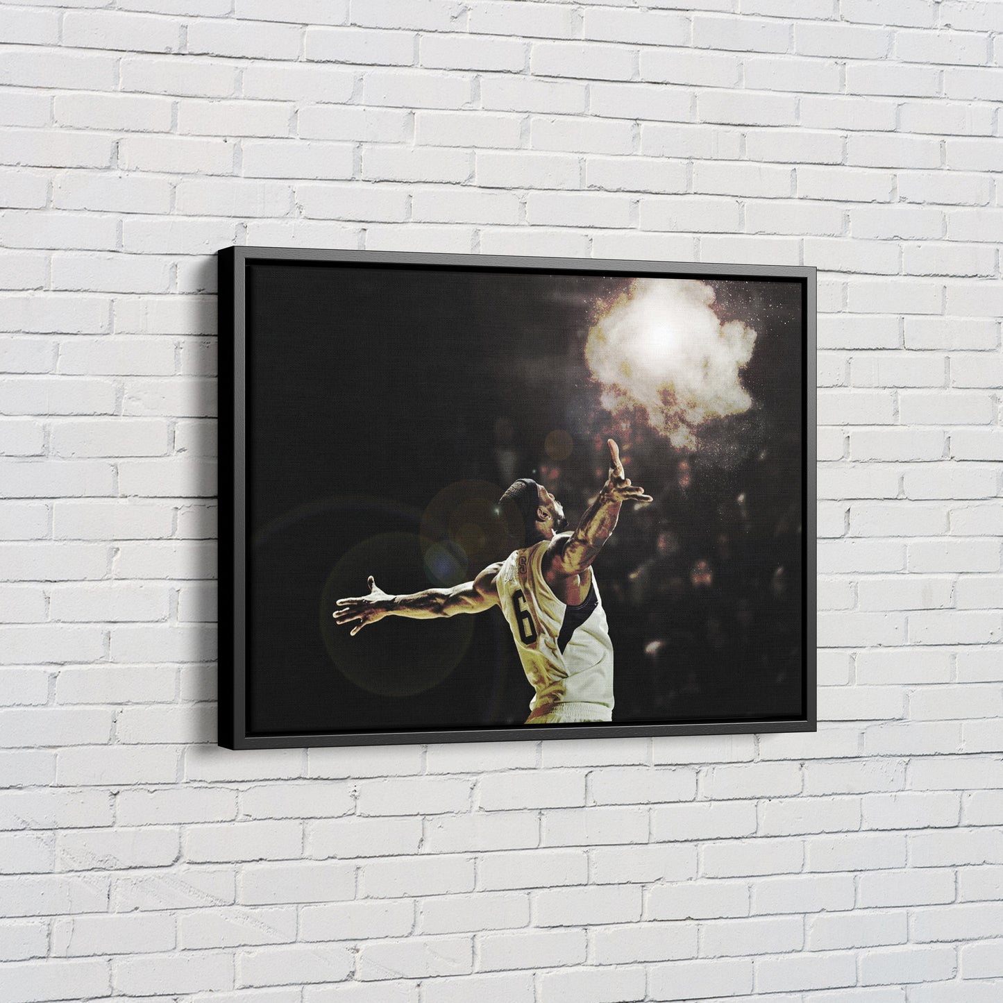 Lebron James Poster Basketball Effect Canvas Wall Art Home Decor Framed Art