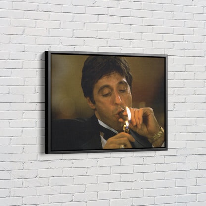 Scarface Tony Montana Poster Smoking Canvas Wall Art Home Decor Framed Art