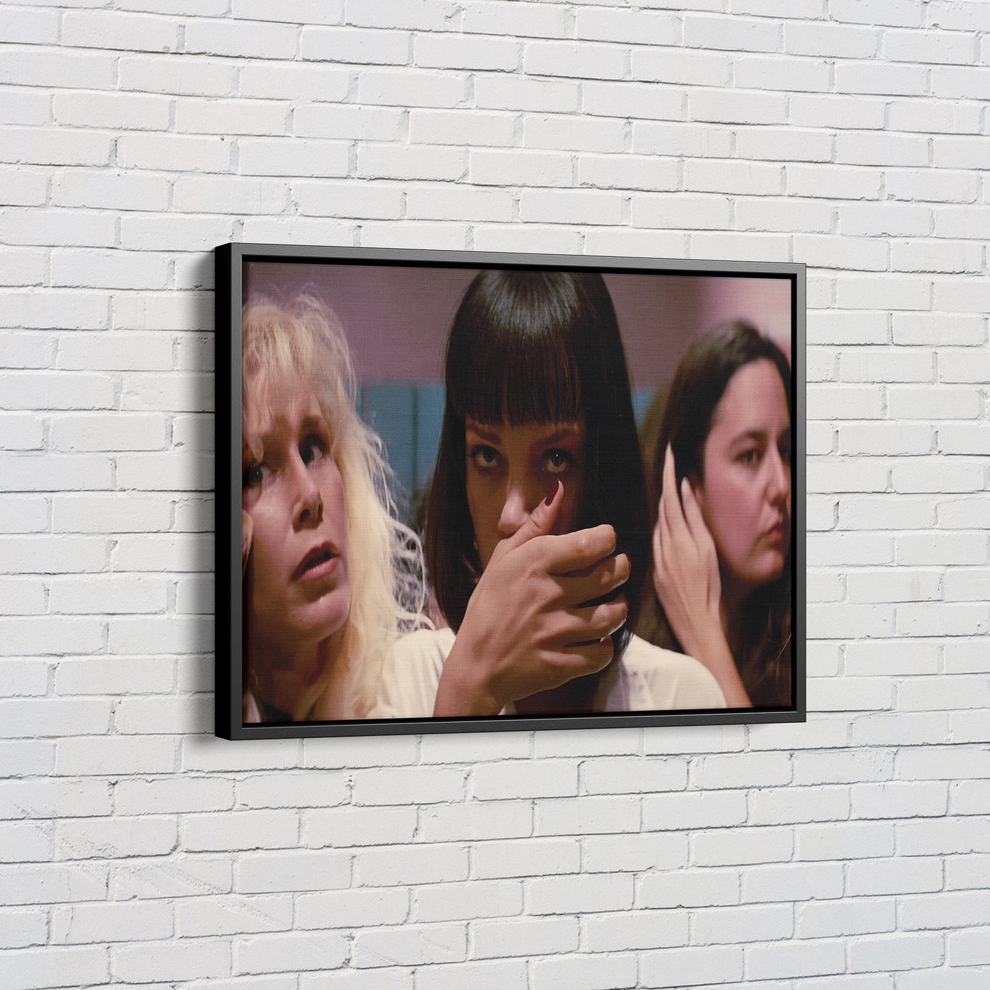 Pulp Fiction Mia Wallace Poster Movie Scene Canvas Wall Art Home Decor Framed Art