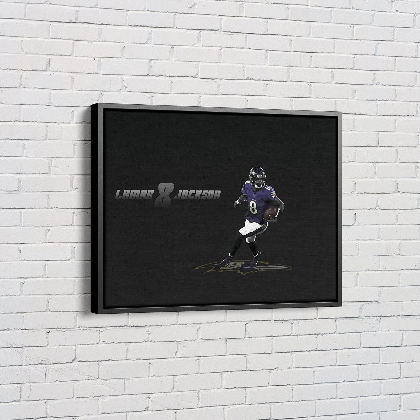 Lamar Jackson Poster Baltimore Ravens Quarterback Canvas Wall Art Home Decor Framed Art