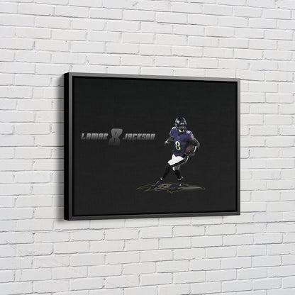 Lamar Jackson Poster Baltimore Ravens Quarterback Canvas Wall Art Home Decor Framed Art