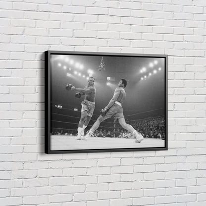 Muhammed Ali Poster Boxing Knockout Black and White Canvas Wall Art Home Decor Framed Art