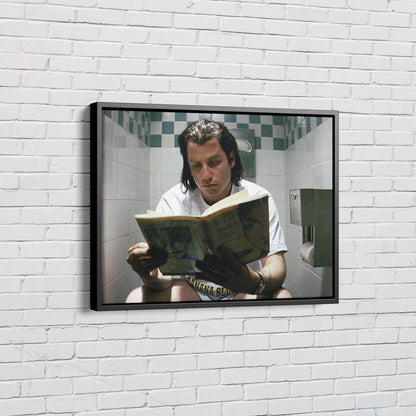Pulp Fiction Poster Reading Book Canvas Wall Art Home Decor Framed Art