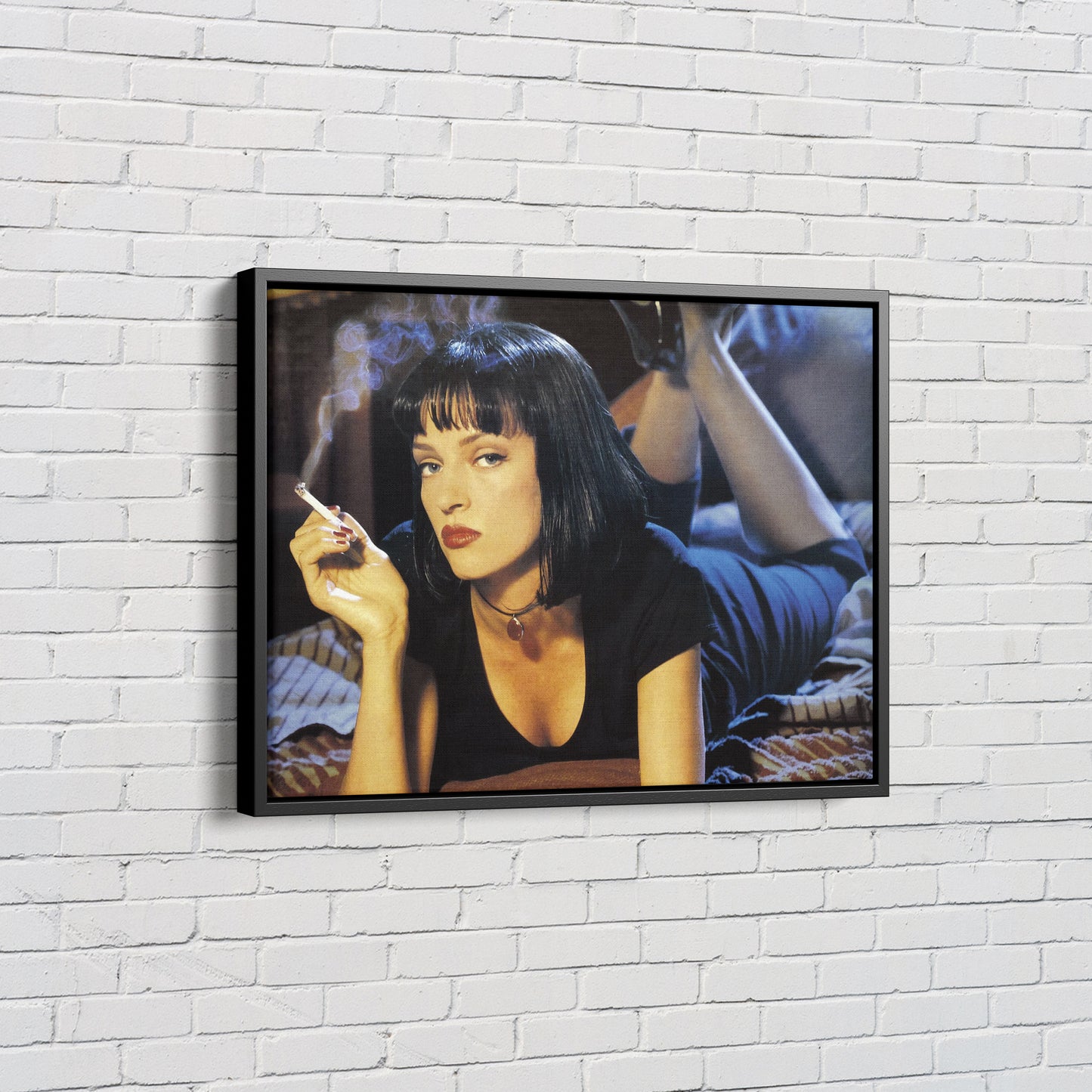 Uma Thurman Poster Pulp Fiction Smoking Canvas Wall Art Home Decor Framed Art Poster