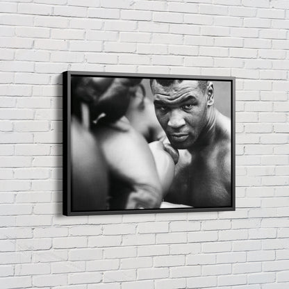 Mike Tyson Training Poster Black and White Boxing Canvas Wall Art Home Decor Framed Art
