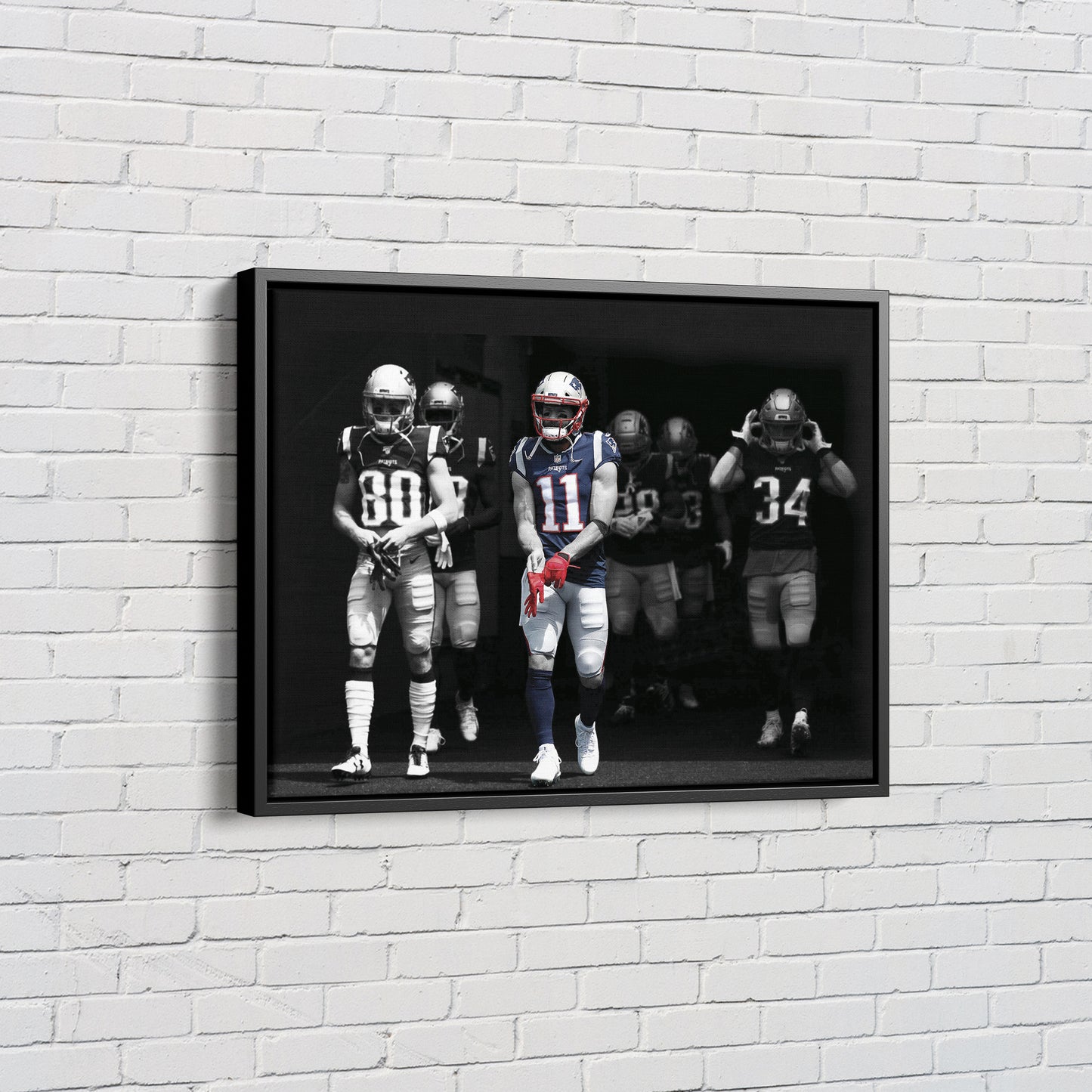 Julian Edelman Highlighted Poster New England Patriots Canvas Wall Art Home Decor Framed Art