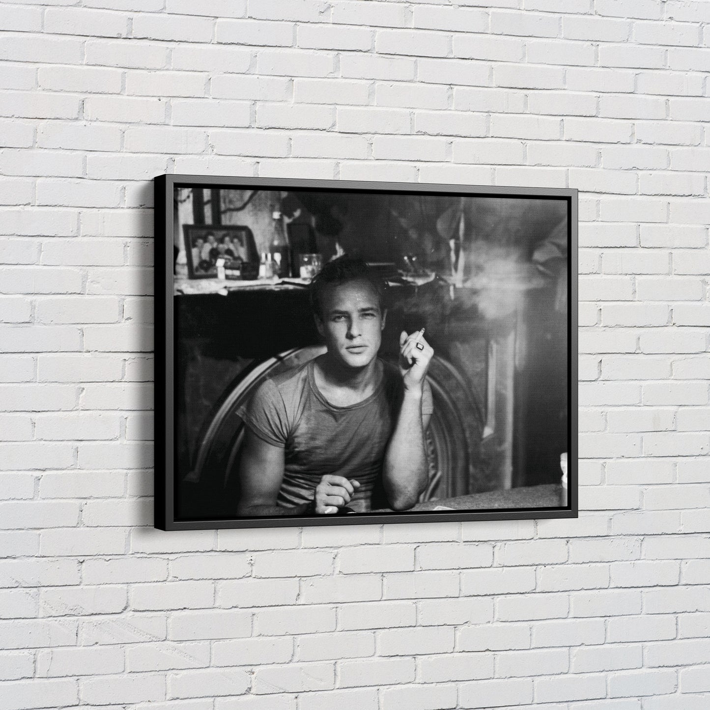 Marlon Brando Poster Smoking Canvas Wall Art Home Decor Framed Art