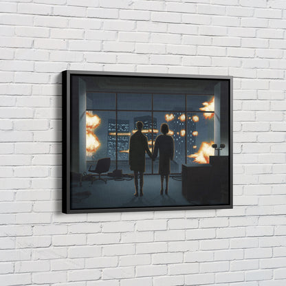 Fight Club Movie Poster Man and Woman Silhouette Wall Art Canvas Print Canvas Home Decor