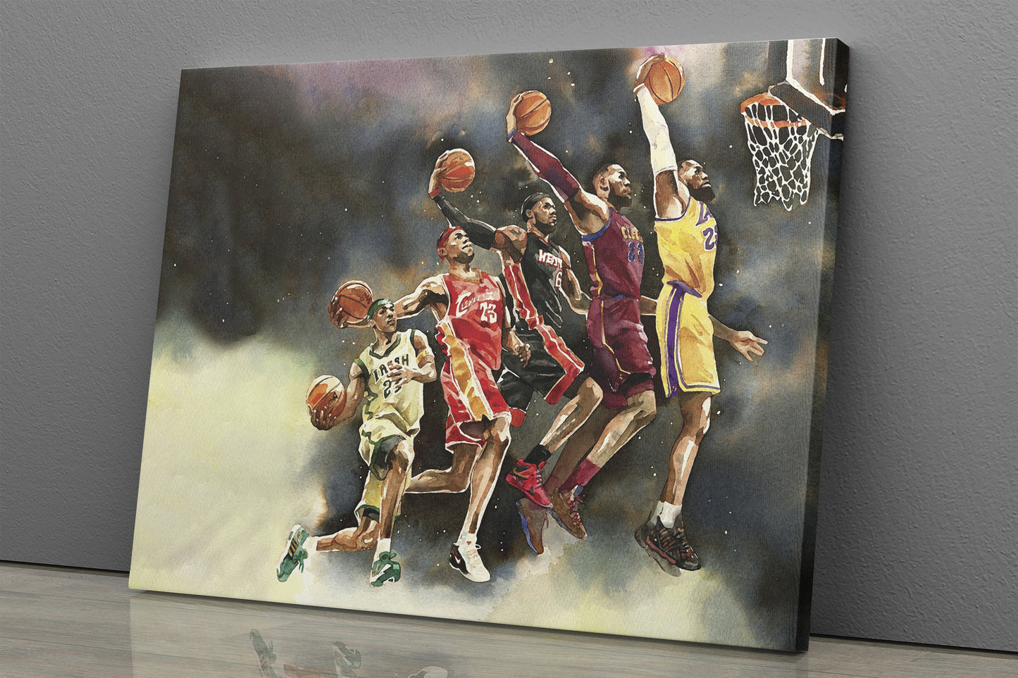 Lebron James Poster The Evolution Basketball Hand Made Posters Canvas Wall Art Home Decor