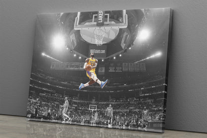Lebron James  Poster Dunk Basketball Canvas Wall Art Home Decor Framed Art