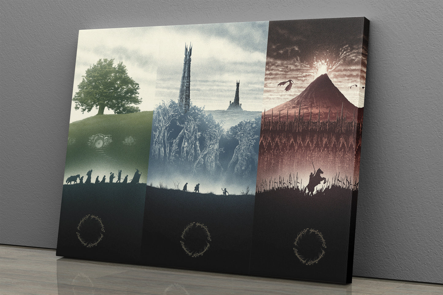 Lord of The Rings Poster Trilogy Wall Art Home Decor Hand Made Canvas Print