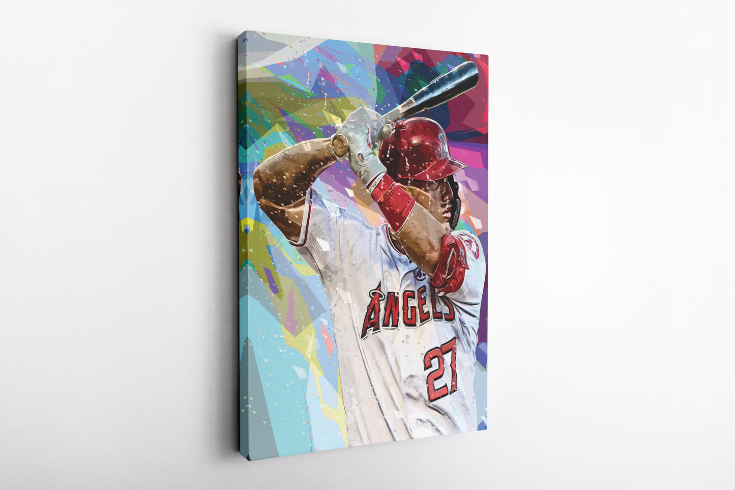 Mike Trout Pop Art Poster Los Angeles Angels Canvas Wall Art Home Decor Framed Art