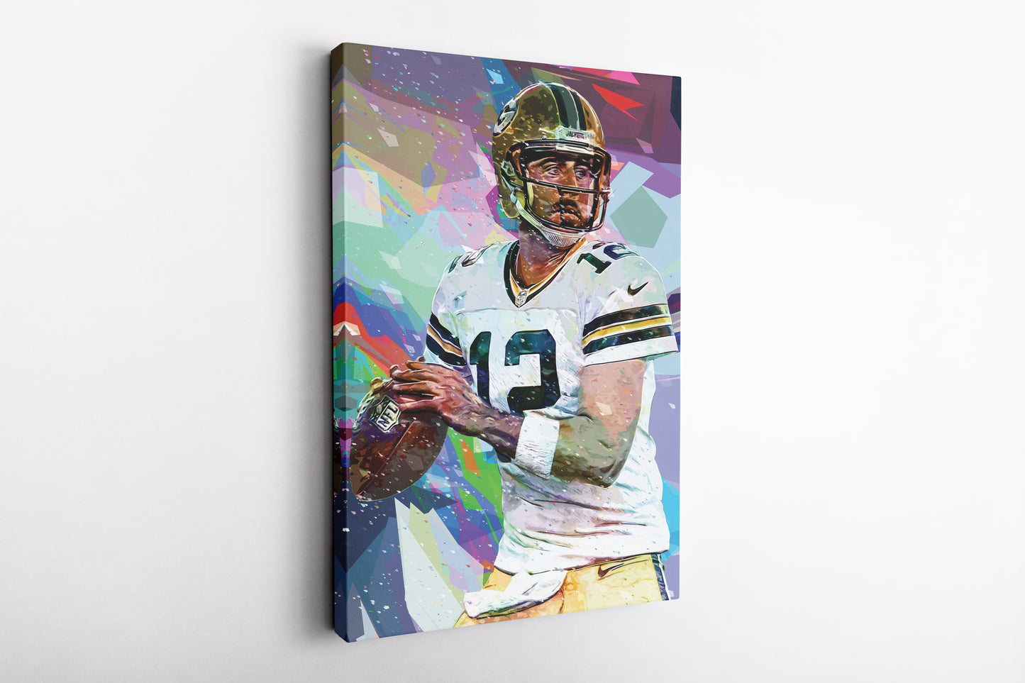 Aaron Rodgers Pop Art Poster Green Bay Packers Football Canvas Wall Art Home Decor Framed Art