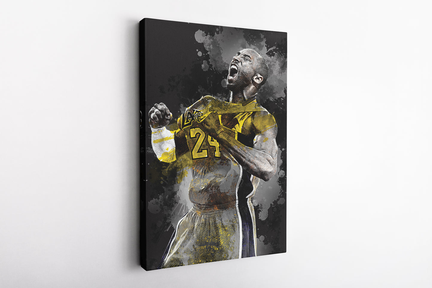 Kobe Bryant Poster Splash Effect Art Canvas Poster Wall Art Print Home Decor Framed Art