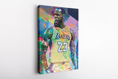 Lebron James Pop Art Poster Los Angeles Lakers Canvas Wall Art Home Decor Framed Art