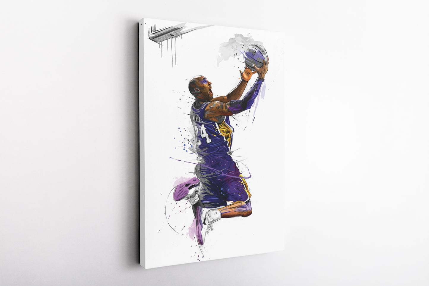 Kobe Bryant Basket Basketball The King Canvas Poster Wall Art Print Home Decor Framed Art