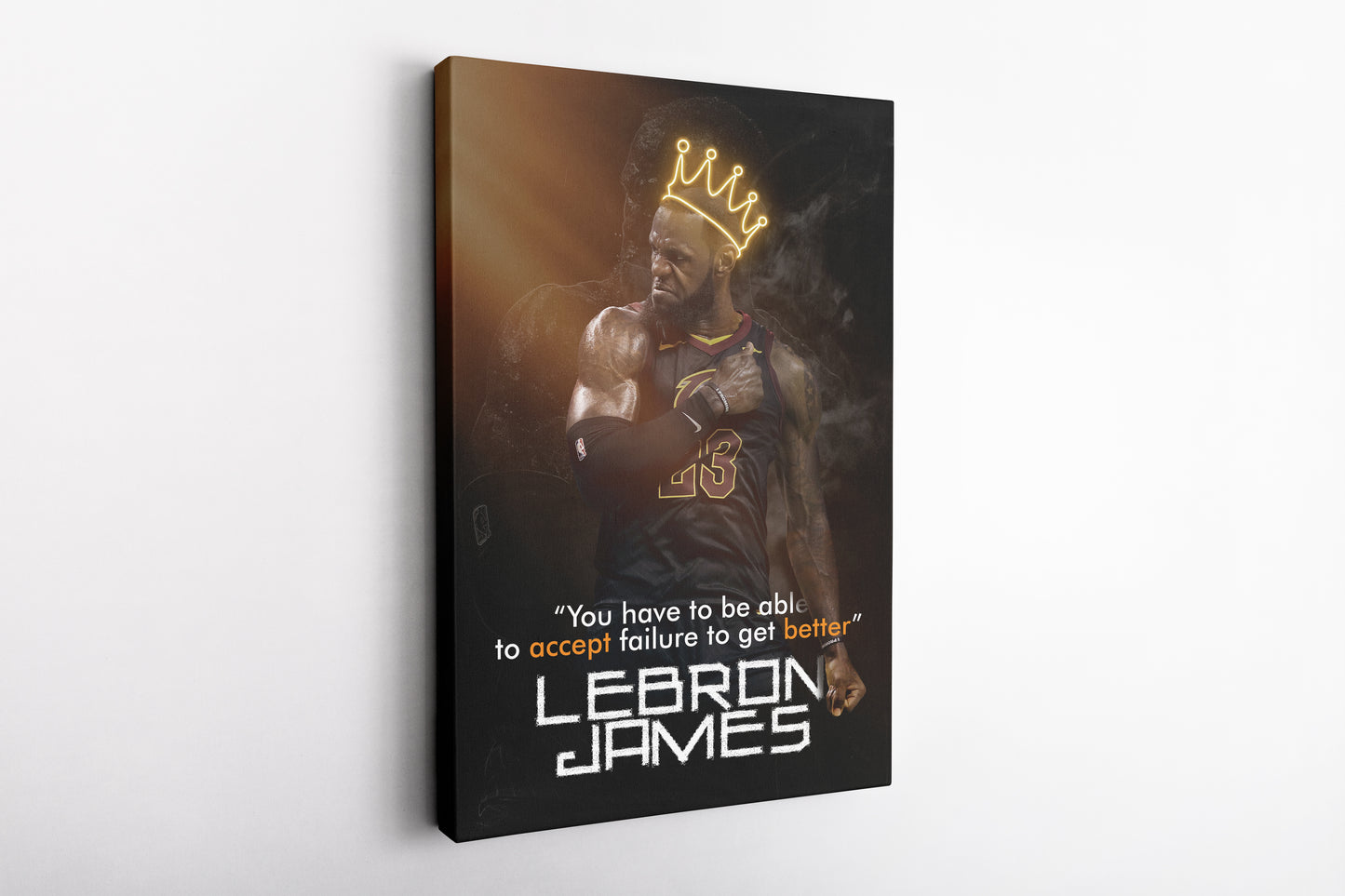 Lebron James Art Poster King Quote Cleveland Cavaliers Canvas Wall Art Home Decor Framed Art