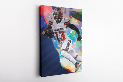 Odell Beckham JR Pop Art Poster Cleveland Browns Canvas Wall Art Home Decor Framed Art