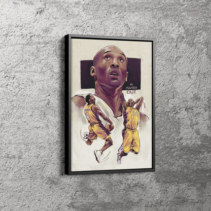 Mamba Out King Kobe Bryant Canvas Poster Wall Art Print Home Decor Framed Art