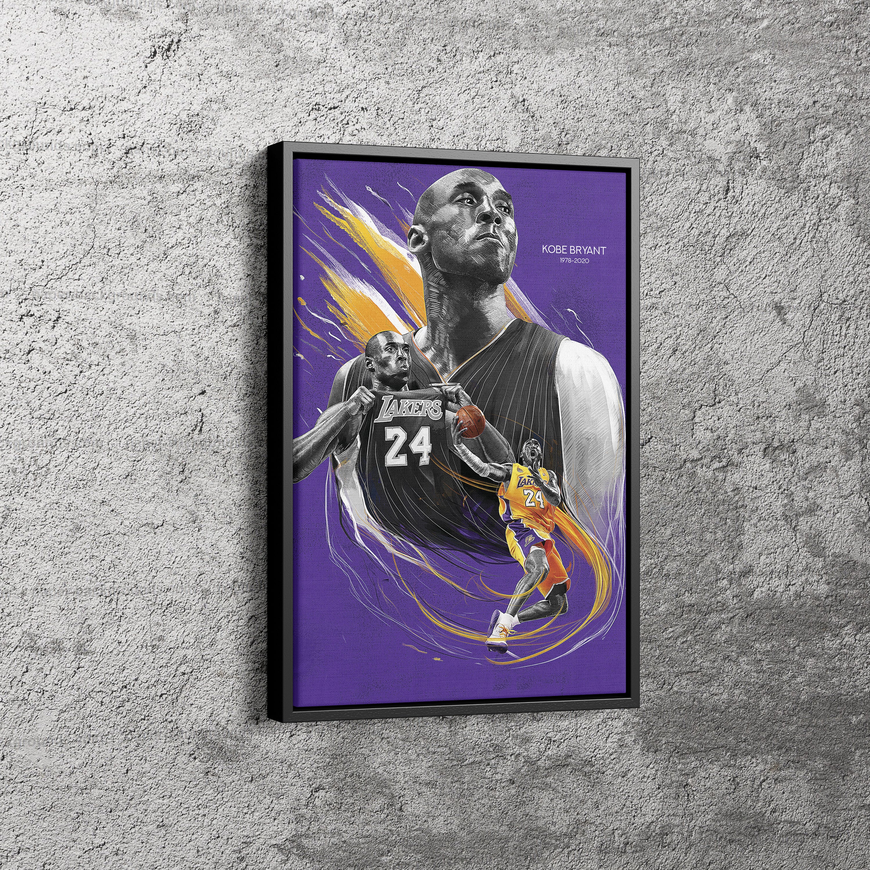 Kobe Bryant Lakers Championship Stretched Canvas
