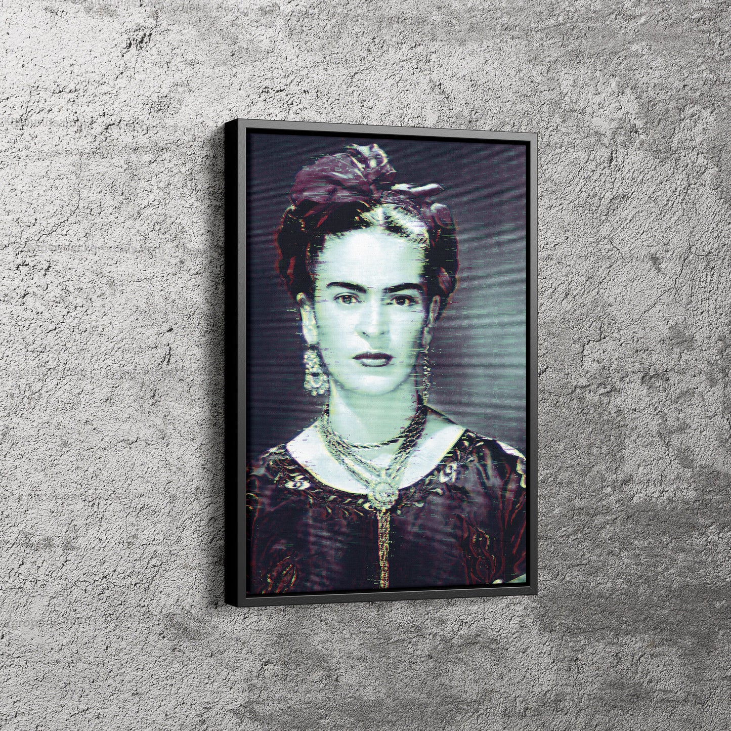 Frida Kahlo Glitch Poster Painter Canvas Wall Art Home Decor Framed Art