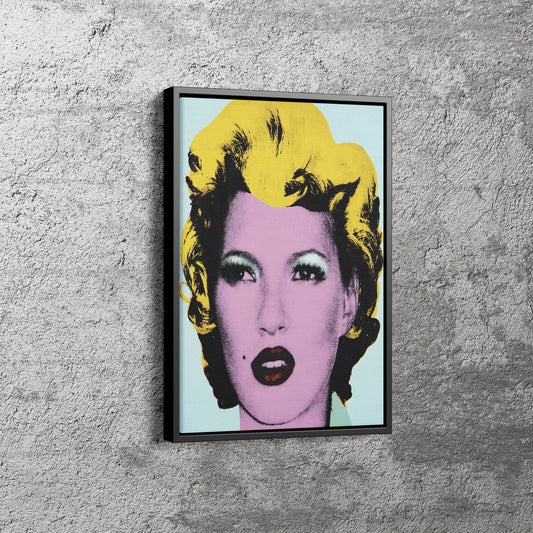 Kate Moss Poster Pop Art Canvas Wall Art Home Decor Framed Art