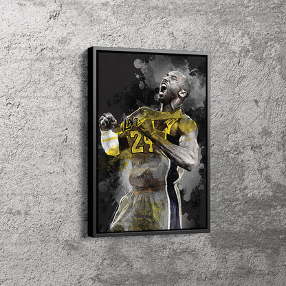 Kobe Bryant Poster Splash Effect Art Canvas Poster Wall Art Print Home Decor Framed Art