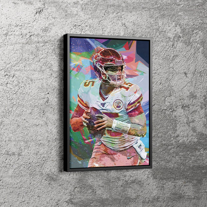 Patrick Mahomes Pop Art Poster Kansas City Chiefs Canvas Wall Art Home Decor Framed Art