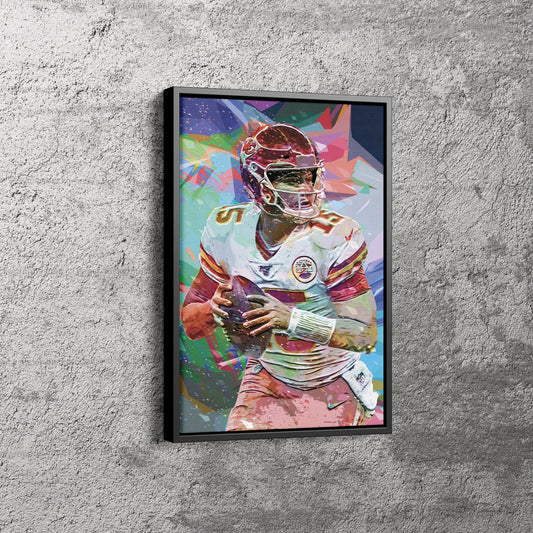 Patrick Mahomes Pop Art Poster Kansas City Chiefs Canvas Wall Art Home Decor Framed Art