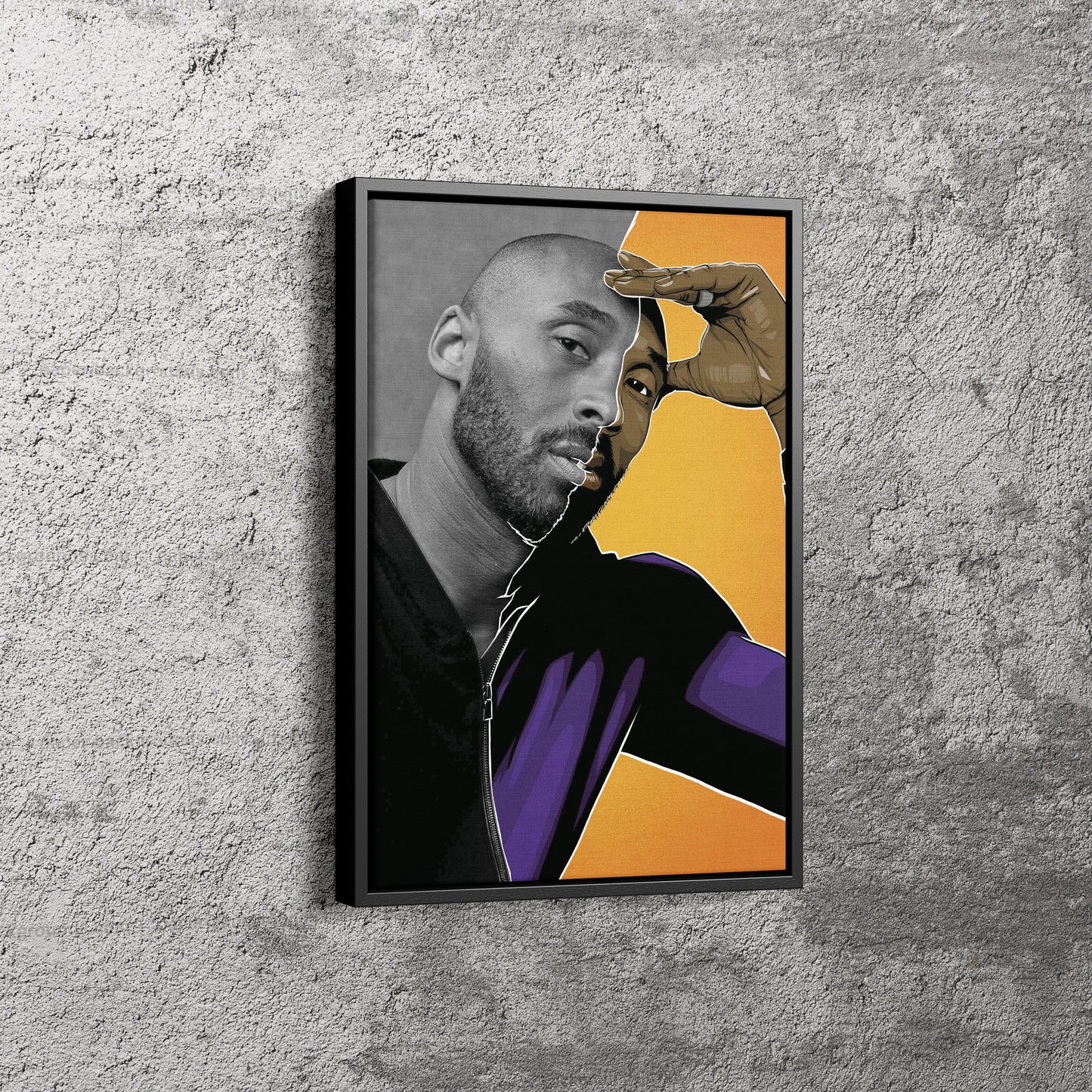 Kobe Bryant Cartoon Effect Canvas Poster Wall Art Print Home Decor Framed Art