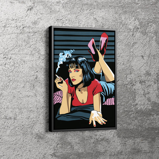 Pulp Fiction Poster Uma Thurman illustration Hand Made Posters Canvas Wall Art Home Decor