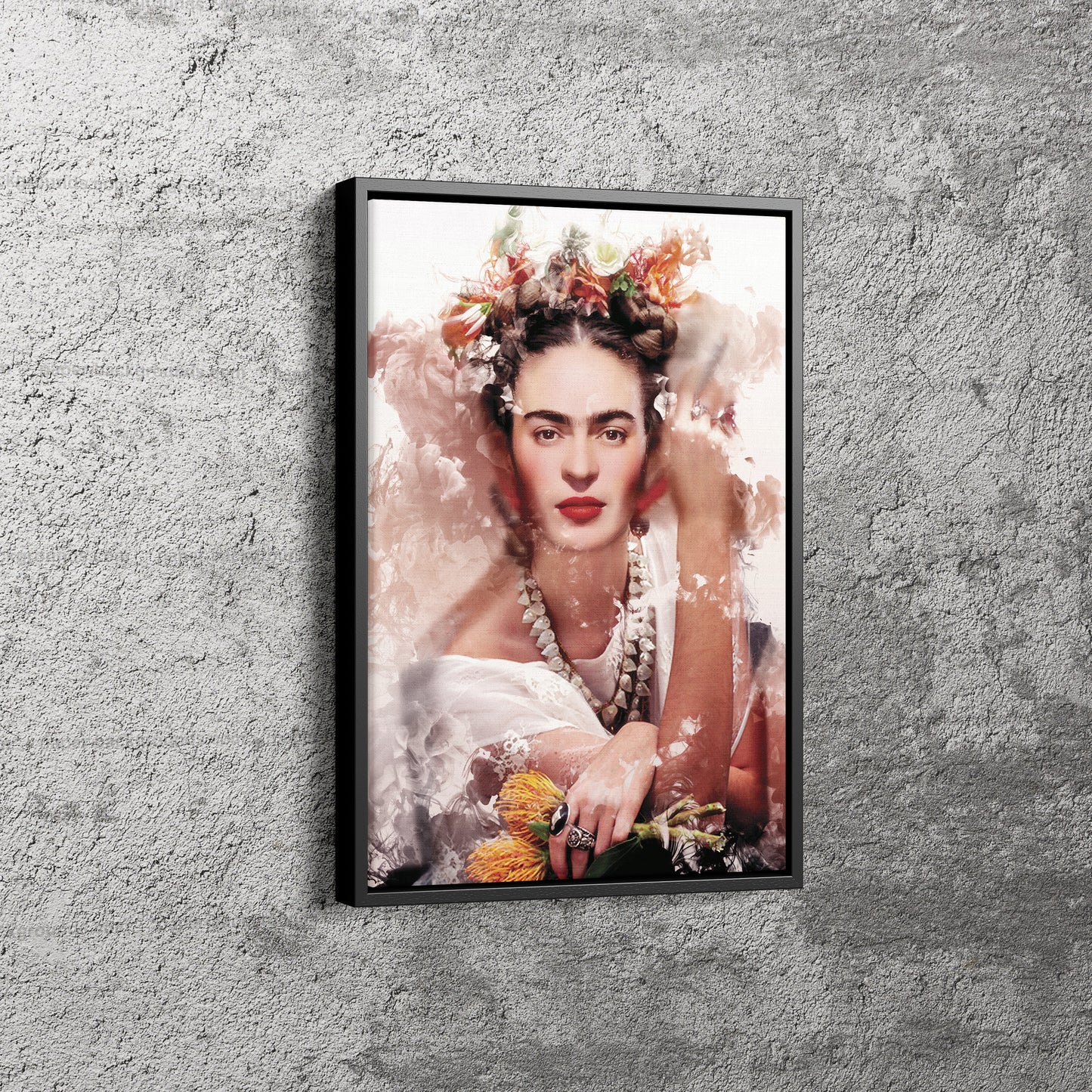Frida Kahlo Poster Floral Painter Canvas Wall Art Home Decor Framed Art