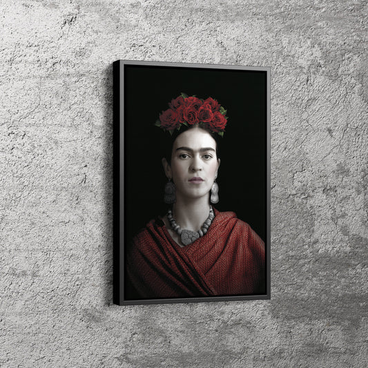 Frida Kahlo Beauty Flower Poster Painter Beauty Canvas Wall Art Home Decor Framed Art