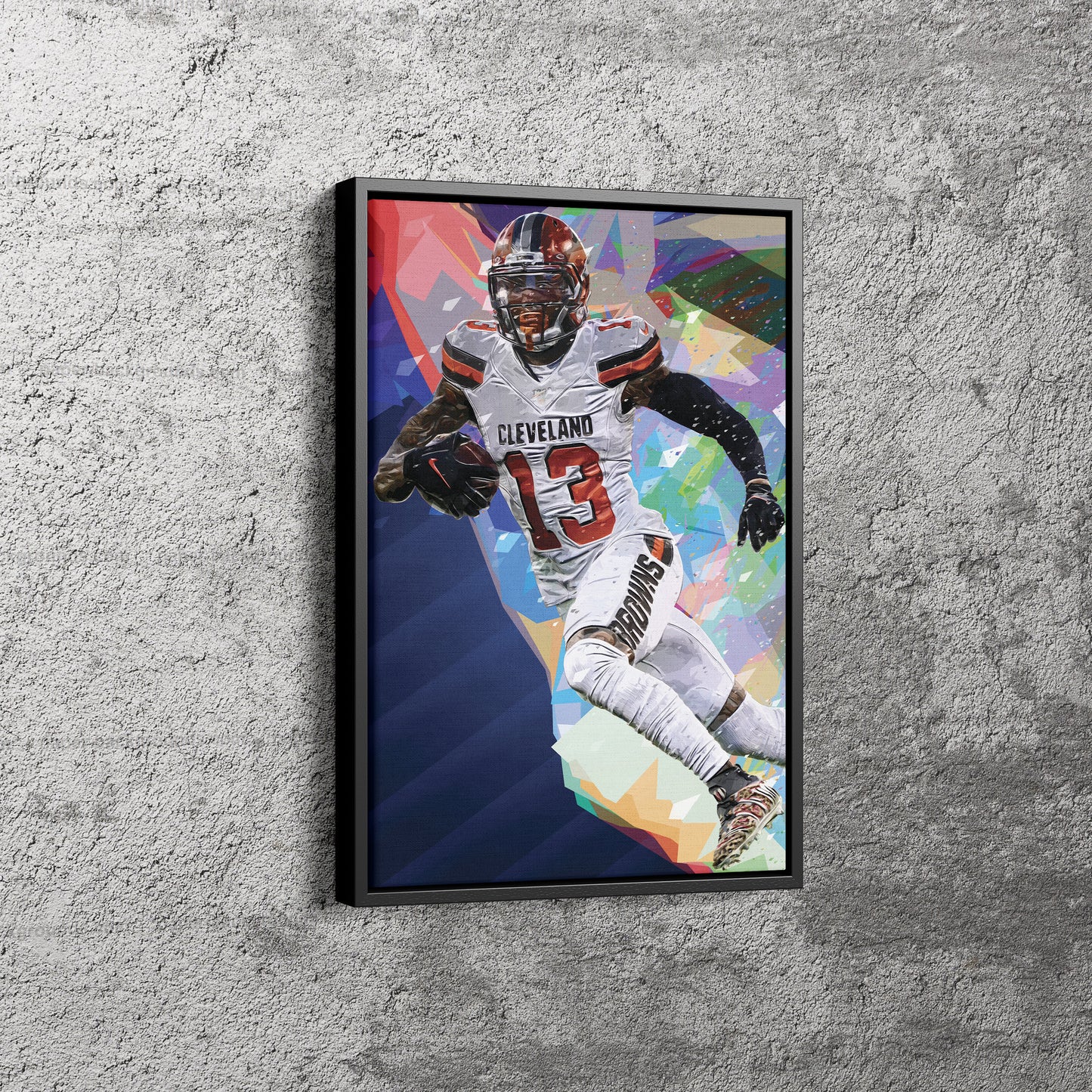 Odell Beckham JR Pop Art Poster Cleveland Browns Canvas Wall Art Home Decor Framed Art