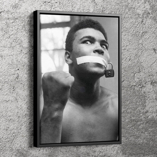 Muhammad Ali Poster Boxing Silent Canvas Wall Art Home Decor Framed Art