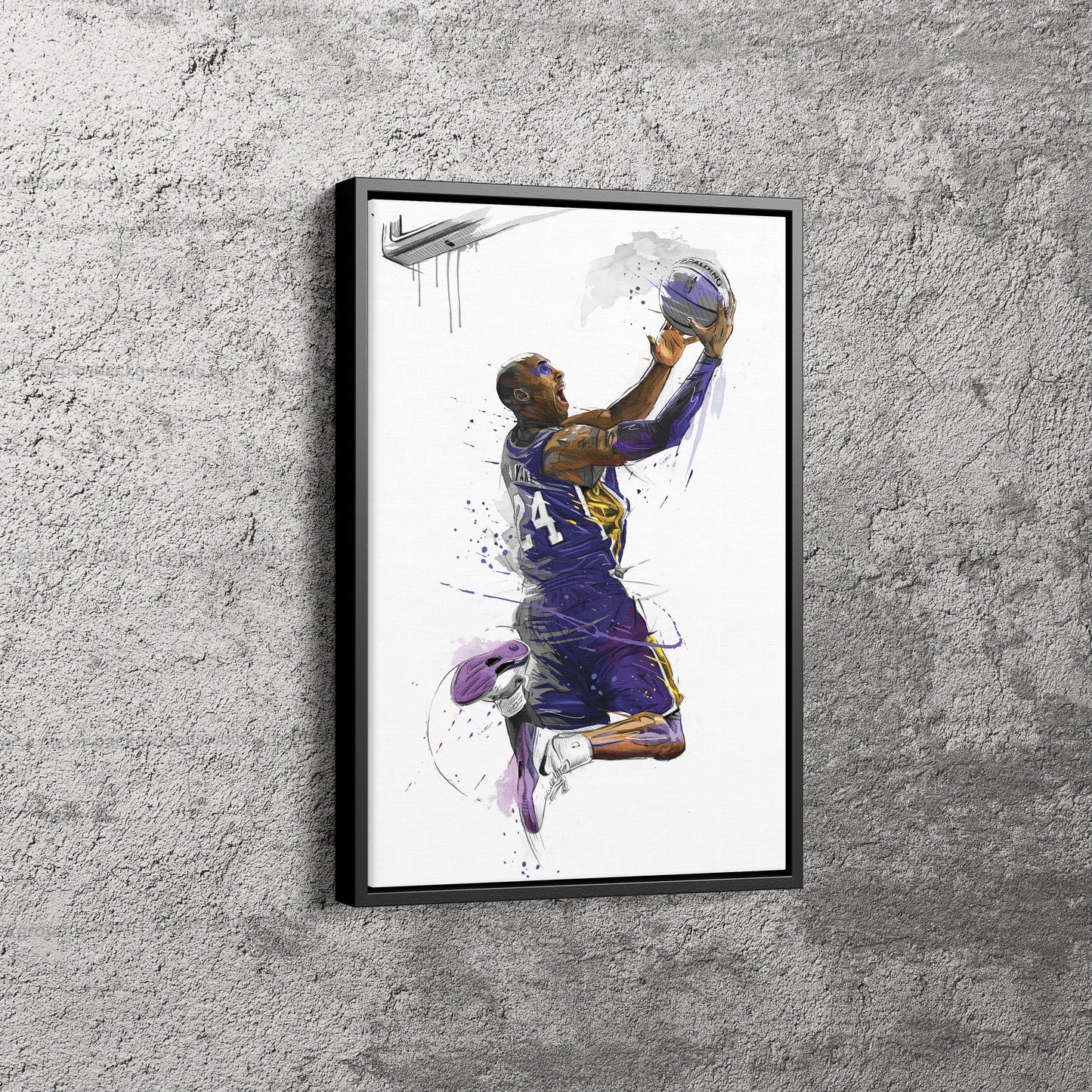 Kobe Bryant Basket Basketball The King Canvas Poster Wall Art Print Home Decor Framed Art