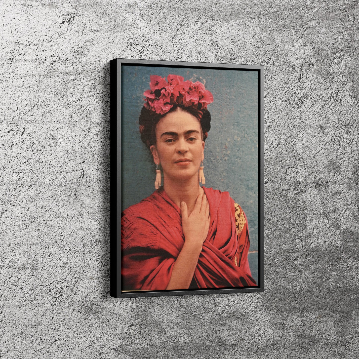 Frida Kahlo Poster Red Dress Canvas Wall Art Home Decor Framed Art