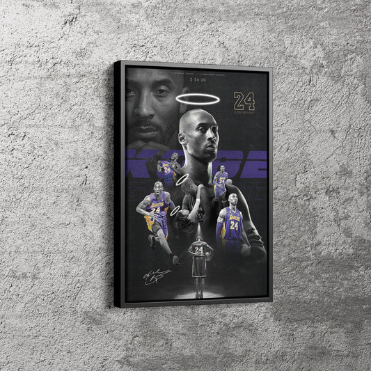 Mamba Out Kobe Bryant 2-24-20 Basketball Canvas Poster Wall Art Print Home Decor Framed Art