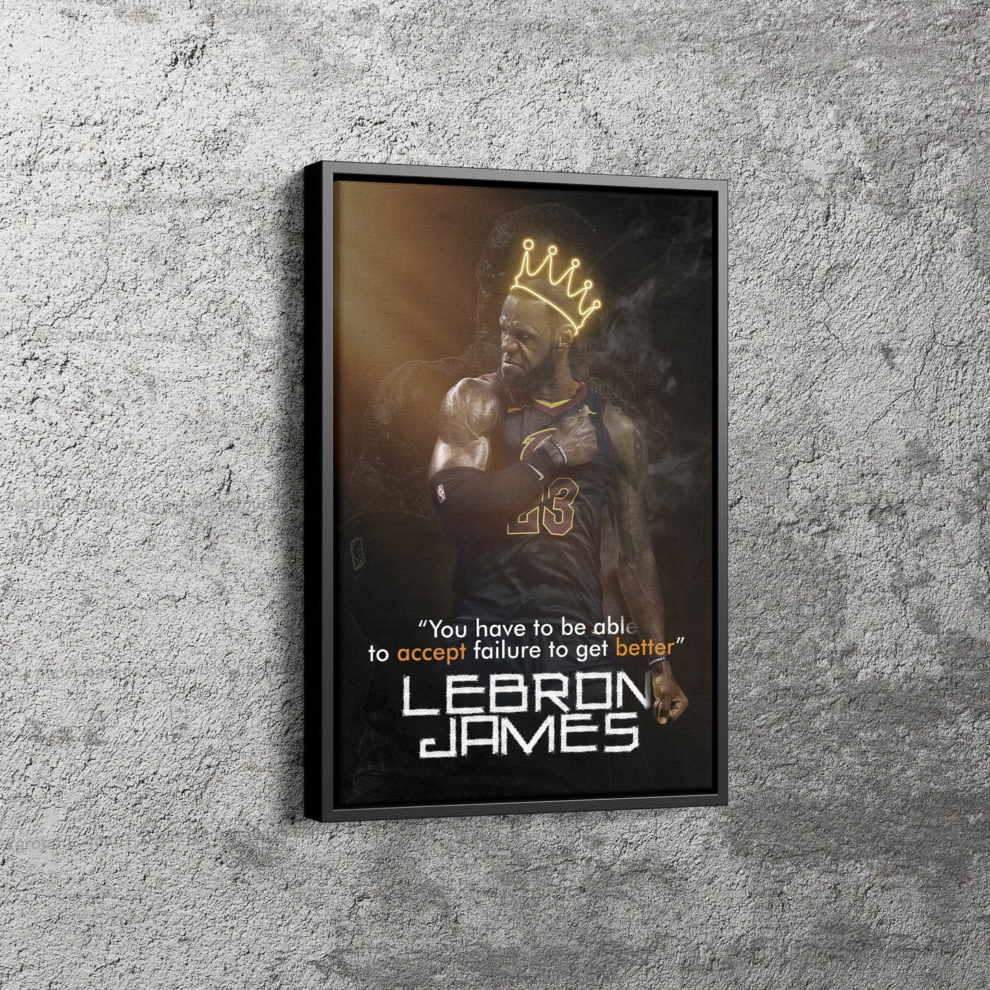 Lebron James Art Poster King Quote Cleveland Cavaliers Canvas Wall Art Home Decor Framed Art