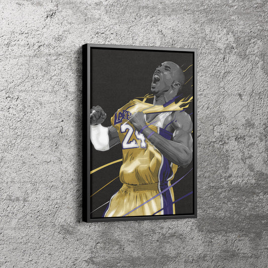 Kobe Bryant The Black Mamba The Legend Career Lakers Canvas Poster Wall Art Print Home Decor Framed Art