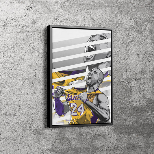 Kobe Bryant Basketball Player with Effect Canvas Poster Wall Art Print Home Decor Framed Art