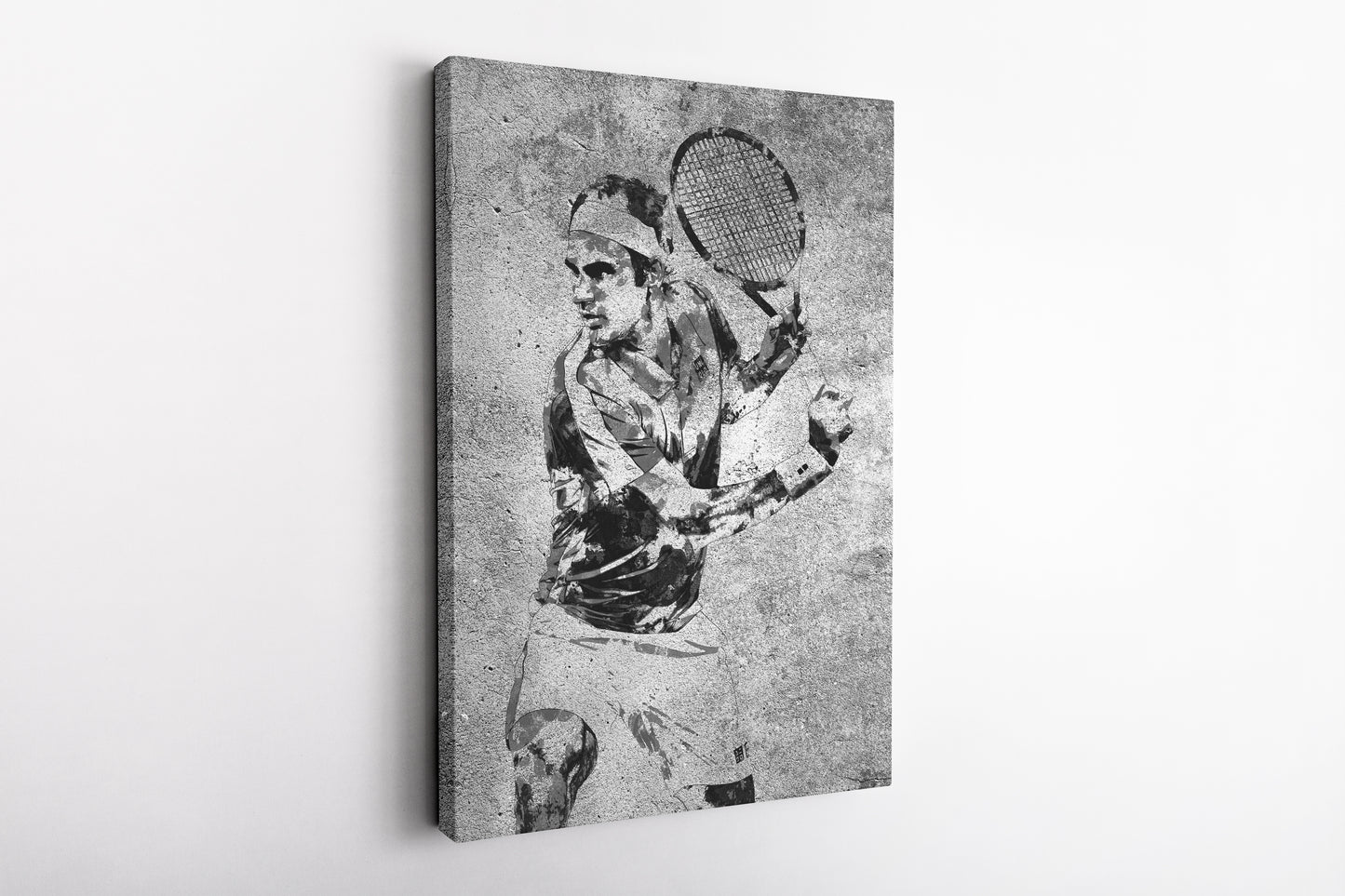 Roger Federer Poster Grunge Texture Tennis Player Canvas Wall Art Home Decor Framed Art