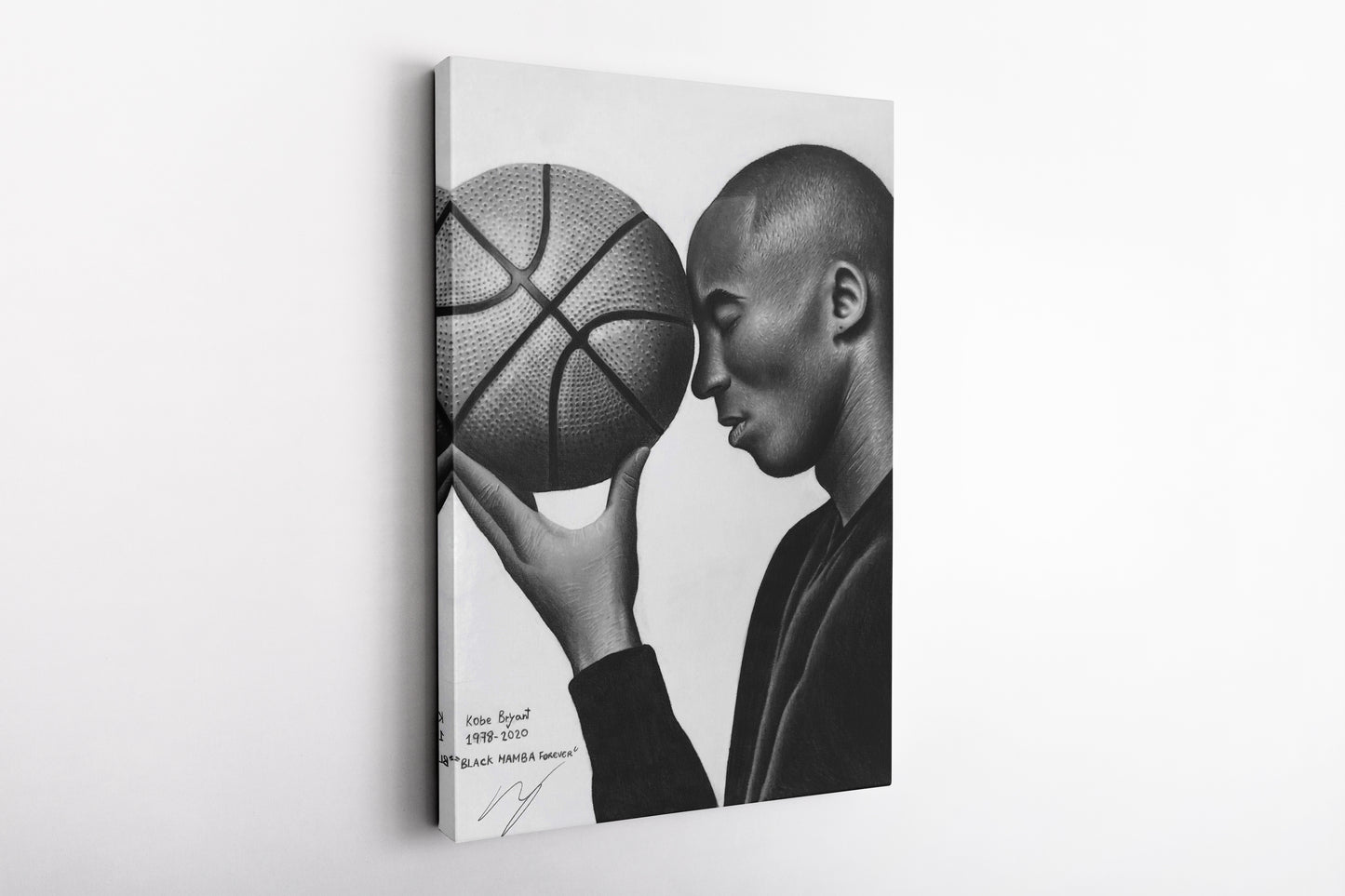 Kobe Bryant Black and White Basketball Canvas Poster Wall Art Print Home Decor Framed Art