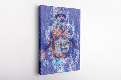 Patrick Mahomes Art Poster Kansas City Chiefs Painting Canvas Wall Art Home Decor Framed Art