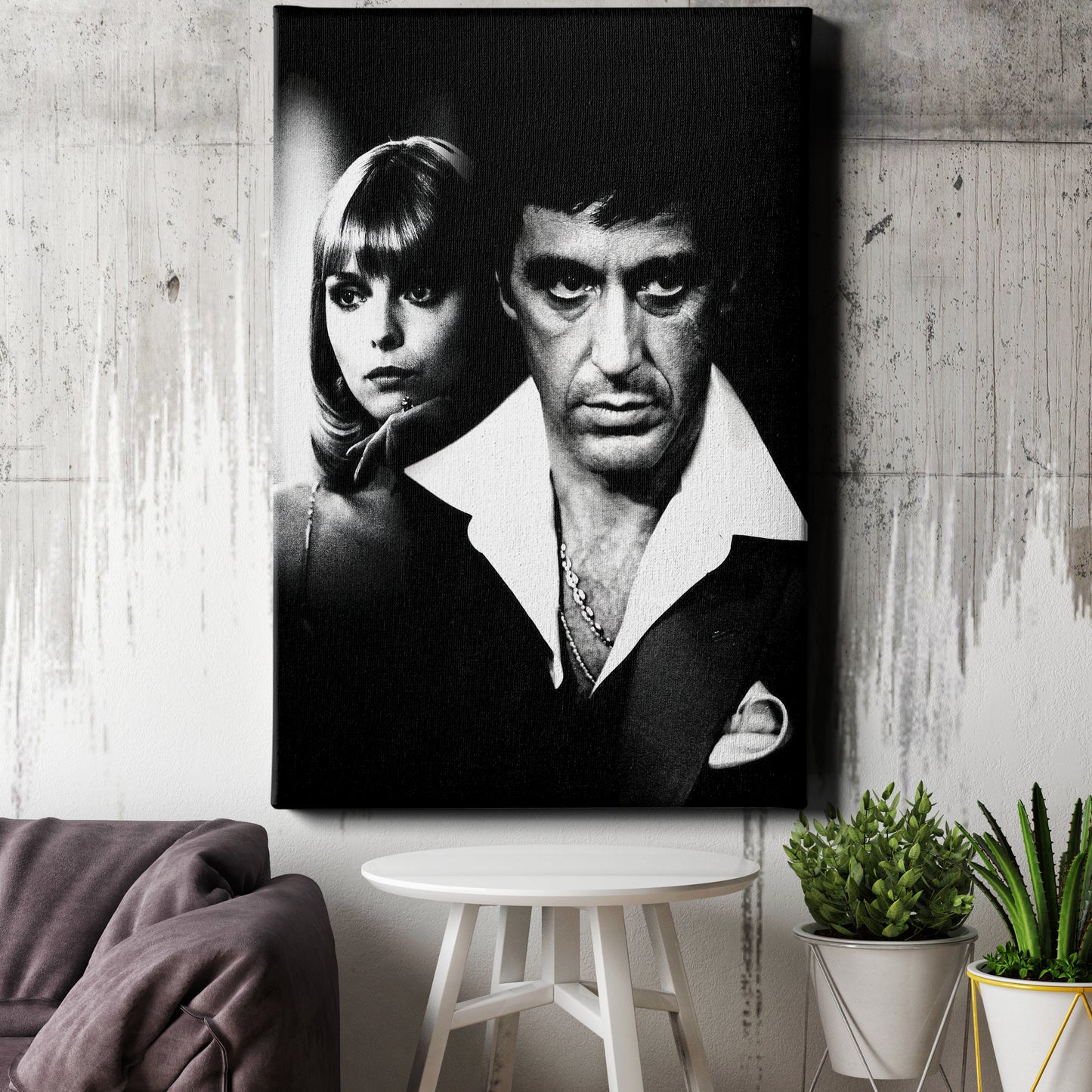 Scarface Poster Black and White Canvas Wall Art Home Decor Framed Art