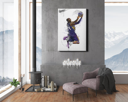 Kobe Bryant Basket Basketball The King Canvas Poster Wall Art Print Home Decor Framed Art